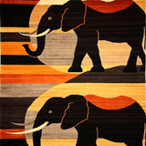 Ultra Soft Area Rug, Non Slip, Stain Resistant, Washable Area Rugs for Living Room, Bedroom, Striking Sunset Gradient Motif(Brown)