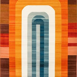 Ultra Soft Area Rug, Non Slip, Stain Resistant, Washable Area Rugs for Living Room, Bedroom, Transitional Colorful Organic Shapes(Orange)
