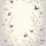 Ultra Soft Area Rug, Non Slip, Stain Resistant, Washable Area Rugs for Living Room, Bedroom, Delicate Winged Insect Accent Floral(Beige)