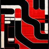 Ultra Soft Area Rug, Non Slip, Stain Resistant, Washable Area Rugs for Living Room, Bedroom, Dynamic Red and Black Patterns(Red)
