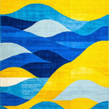 Ultra Soft Area Rug, Non Slip, Stain Resistant, Washable Area Rugs for Living Room, Bedroom, Elegant Colorful Swirl Pattern(Yellow)