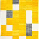 Ultra Soft Area Rug, Non Slip, Stain Resistant, Washable Area Rugs for Living Room, Bedroom, Contemporary Yellow Diamond Design(Yellow)