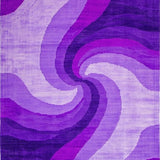 Ultra Soft Area Rug, Non Slip, Stain Resistant, Washable Area Rugs for Living Room, Bedroom, Charming Fuzzy Ethereal Waves(Purple)