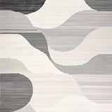 Ultra Soft Area Rug, Non Slip, Stain Resistant, Washable Area Rugs for Living Room, Bedroom, Serene Monochrome Wave Patterns(Gray)