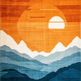 Ultra Soft Area Rug, Non Slip, Stain Resistant, Washable Area Rugs for Living Room, Bedroom, Rustic Earthy Toned Print(Orange)