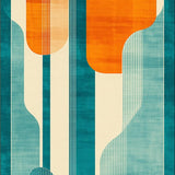 Ultra Soft Area Rug, Non Slip, Stain Resistant, Washable Area Rugs for Living Room, Bedroom, Abstract Mid Century Vibes(Orange)