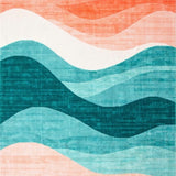Ultra Soft Area Rug, Non Slip, Stain Resistant, Washable Area Rugs for Living Room, Bedroom, Bright Abstract Symmetrical Artwork(Orange)