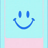 Ultra Soft Area Rug, Non Slip, Stain Resistant, Washable Area Rugs for Living Room, Bedroom, Pastel Playful Smiley Design(Blue)
