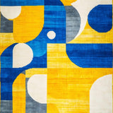 Ultra Soft Area Rug, Non Slip, Stain Resistant, Washable Area Rugs for Living Room, Bedroom, Stylish Geometric Linear Arrangement(Yellow)