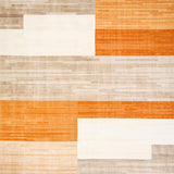Contemporary Fall Area Beige & Orange Geometric(Beige)