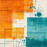 Ultra Soft Area Rug, Non Slip, Stain Resistant, Washable Area Rugs for Living Room, Bedroom, Lively Modern Abstract Expressionism(Orange)