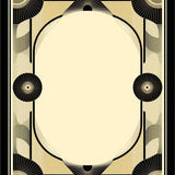 Athens Art Deco Area Geometric Border Black And Beige Tone(Beige)