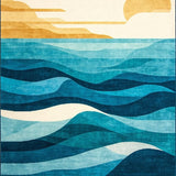 Contemporary Swirling Aquatic Design(Blue)