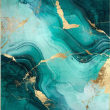 Striking Gold and Aqua Motif(Green)