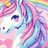 Ultra Soft Area Rug, Non Slip, Stain Resistant, Washable Area Rugs for Living Room, Bedroom, Pastel Unicorn Rainbow Rug for Girls Nursery(Red)