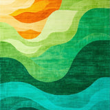 Ultra Soft Area Rug, Non Slip, Stain Resistant, Washable Area Rugs for Living Room, Bedroom, Eclectic Colorful Ombre Artwork(Green)