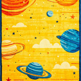 Ultra Soft Area Rug, Non Slip, Stain Resistant, Washable Area Rugs for Living Room, Bedroom, Celestial Vivid Cartoon Imagery(Yellow)