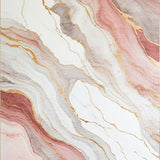 Ultra Soft Area Rug, Non Slip, Stain Resistant, Washable Area Rugs for Living Room, Bedroom, Elegant Pale Pink and Taupe Abstract Area with Subtle Marble Veining(White)