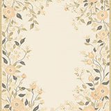 Ultra Soft Area Rug, Non Slip, Stain Resistant, Washable Area Rugs for Living Room, Bedroom, Chic Beige Showcasing Whimsical Floral Arrangement(Beige)