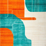 Ultra Soft Area Rug, Non Slip, Stain Resistant, Washable Area Rugs for Living Room, Bedroom, Contemporary Arch Motif(Orange)