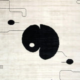 Ultra Soft Area Rug, Non Slip, Stain Resistant, Washable Area Rugs for Living Room, Bedroom, Minimalist Yin Yang Feline Artwork(Gray)