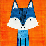 Ultra Soft Area Rug, Non Slip, Stain Resistant, Washable Area Rugs for Living Room, Bedroom, Dynamic Animated Wolf Imagery(Orange)