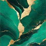 Artistic Gold Swirl Geometric Contrast(Green)