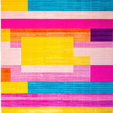 Ultra Soft Area Rug, Non Slip, Stain Resistant, Washable Area Rugs for Living Room, Bedroom, Playful Colorful Stripe Motif(Pink)