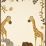 Ultra Soft Area Rug, Non Slip, Stain Resistant, Washable Area Rugs for Living Room, Bedroom, Serene Neutral Tones with Animal Art(Beige)