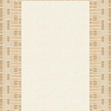 Basketweave Border Area with Subtle Chevron Lines and Neutral Tones Design(Beige)
