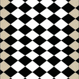 Ultra Soft Area Rug, Non Slip, Stain Resistant, Washable Area Rugs for Living Room, Bedroom, Chic Black Diamond Geometry(Black)