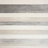 Contemporary Striped Area Runner With Distressed Beige and Slate Accents(Beige)