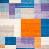 Ultra Soft Area Rug, Non Slip, Stain Resistant, Washable Area Rugs for Living Room, Bedroom, Modern Abstract Color Block Area with Artistic Flair(Blue)
