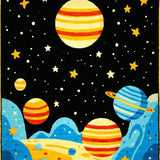 Ultra Soft Area Rug, Non Slip, Stain Resistant, Washable Area Rugs for Living Room, Bedroom, Vibrant Galactic Educational Artistry(Red)