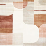 Modern Boho Area Featuring Abstract Shapes and Warm Neutral Colorblocking(Beige)