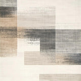 Beige & Grey Abstract Kitchen Runner(Beige)