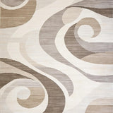 Ultra Soft Area Rug, Non Slip, Stain Resistant, Washable Area Rugs for Living Room, Bedroom, Chic Area with Abstract Swirl in Beige and Taupe Shades(Beige)