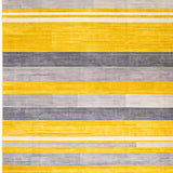 Ultra Soft Area Rug, Non Slip, Stain Resistant, Washable Area Rugs for Living Room, Bedroom, Chic Striped Yellow-Grey Aesthetic(Yellow)