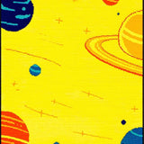 Ultra Soft Area Rug, Non Slip, Stain Resistant, Washable Area Rugs for Living Room, Bedroom, Galactic Bright Whimsical Pattern(Yellow)