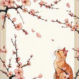 Ultra Soft Area Rug, Non Slip, Stain Resistant, Washable Area Rugs for Living Room, Bedroom, Cherry Blossom Cat Garden with Delicate Flowers and Sweet Feline Outline(Pink)