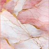 Ultra Soft Area Rug, Non Slip, Stain Resistant, Washable Area Rugs for Living Room, Bedroom, Serene Minimalist Marble Waves(Pink)