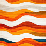 Ultra Soft Area Rug, Non Slip, Stain Resistant, Washable Area Rugs for Living Room, Bedroom, Striking Contemporary Lattice Pattern(Orange)