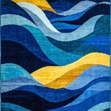 Elegant Symmetrical Linear Motif(Blue)