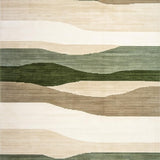 Ultra Soft Area Rug, Non Slip, Stain Resistant, Washable Area Rugs for Living Room, Bedroom, Stripe Area Low Pile Non Slip(Green)