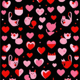Ultra Soft Area Rug, Non Slip, Stain Resistant, Washable Area Rugs for Living Room, Bedroom, Cute Black Cat Whimsical Print(Red)