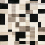 Ultra Soft Area Rug, Non Slip, Stain Resistant, Washable Area Rugs for Living Room, Bedroom, Java Blend Geometric Area with Earthy Tones and Bold Design(Beige)