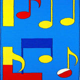 Ultra Soft Area Rug, Non Slip, Stain Resistant, Washable Area Rugs for Living Room, Bedroom, Vibrant Musical Notes Composition(Blue)