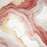 Ultra Soft Area Rug, Non Slip, Stain Resistant, Washable Area Rugs for Living Room, Bedroom, Sophisticated Pink and Beige Abstract Area with Fluid Marble Vein Motif(Red)