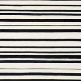 Ultra Soft Area Rug, Non Slip, Stain Resistant, Washable Area Rugs for Living Room, Bedroom, Graphic Dual Color Stripe Rug with Clean Edged Monochrome Bands(Black)