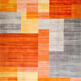 Ultra Soft Area Rug, Non Slip, Stain Resistant, Washable Area Rugs for Living Room, Bedroom, Contemporary Warm Color Fusion(Orange)